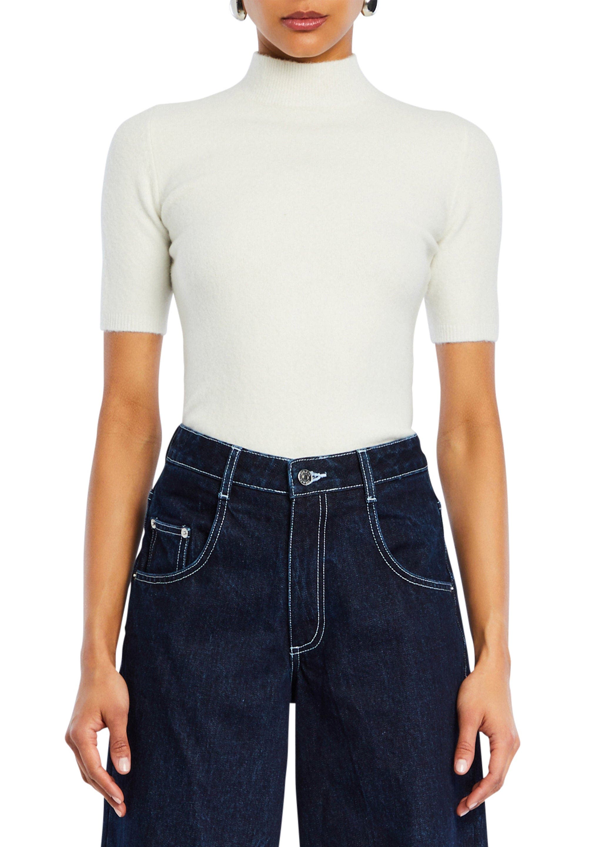 SER.O.YA Yael Knit Top in Eggshell 