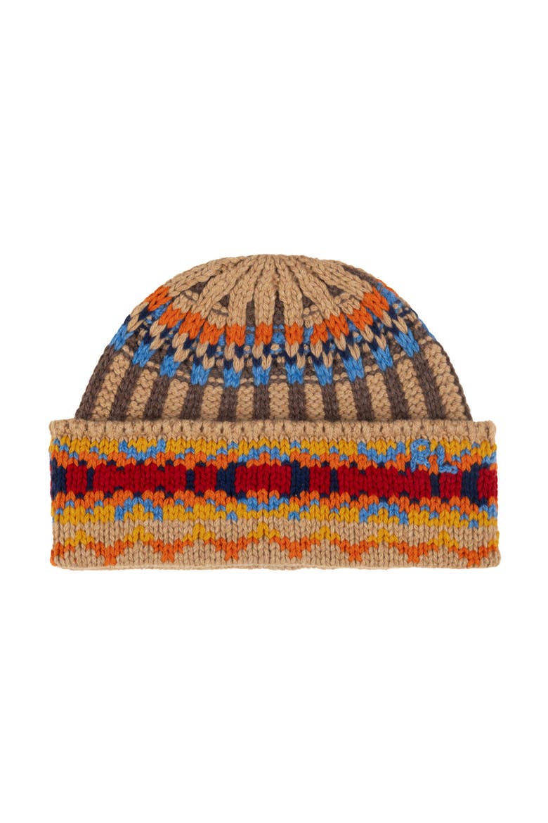 Geo Rib Beanie, Main, color, Tan Multi