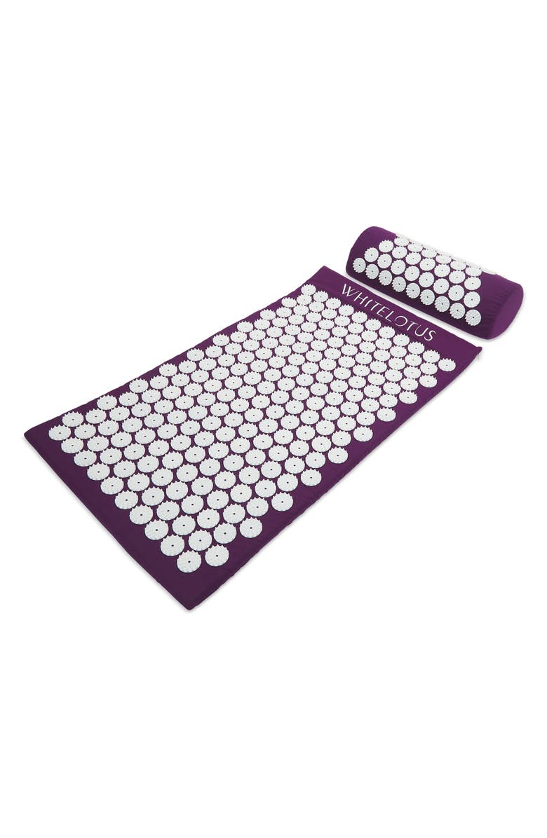 White Lotus Beauty Premium Acupressure Mat Set Natural Stress Relief & Relaxation, Main, color, 