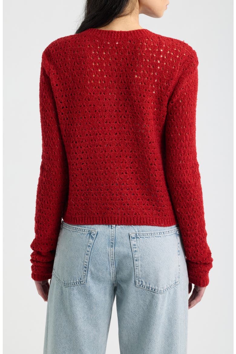 The Chenille Open Stitch Cardigan, Alternate, color, LIPSTICK