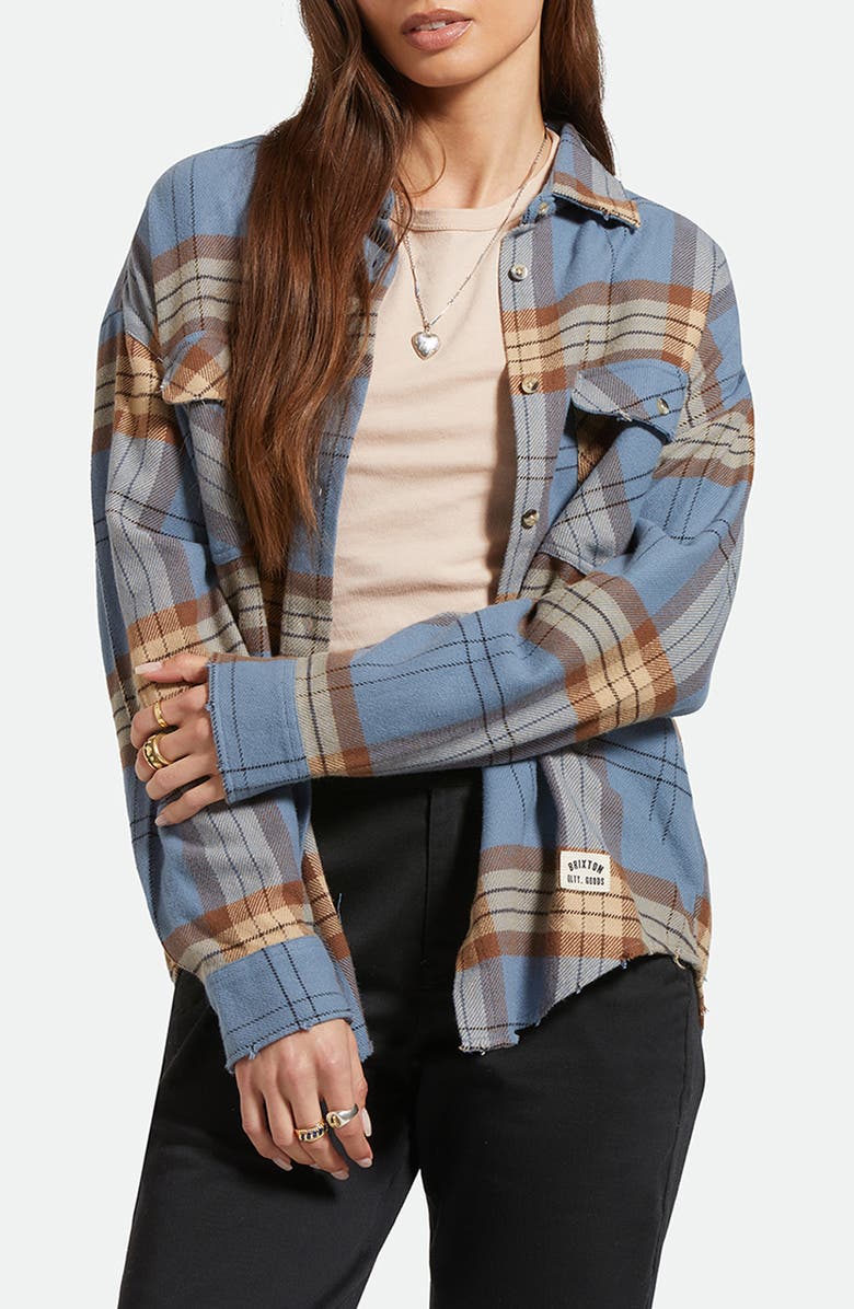 Brixton Bowery Relaxed Fit Flannel Button-Up Shirt, Main, color,