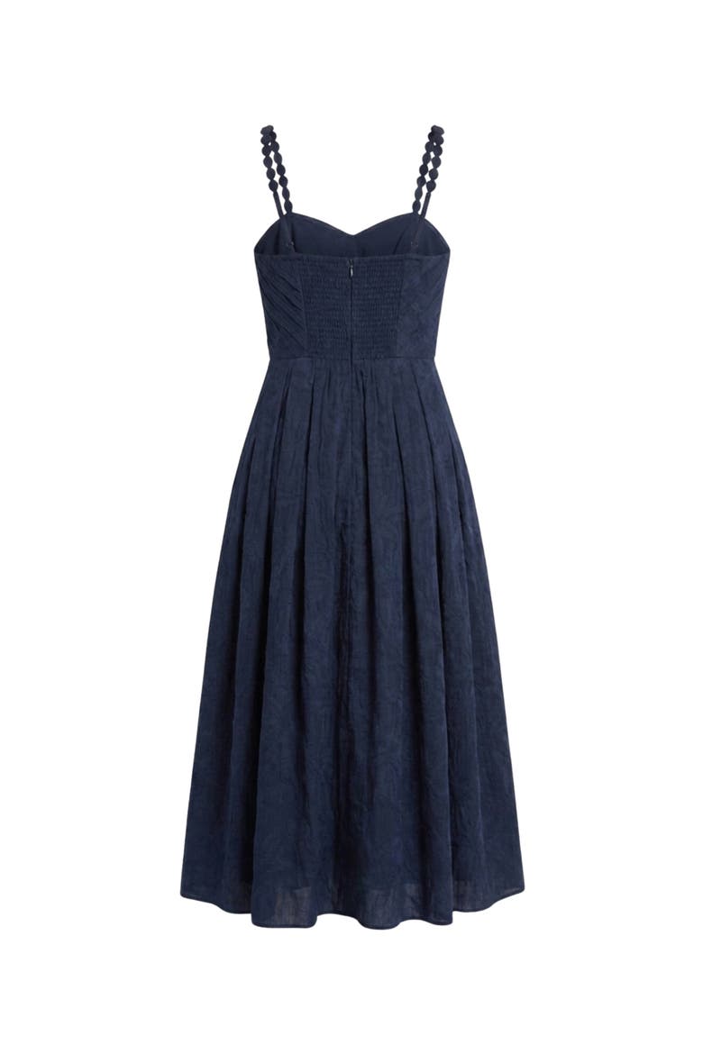 Marabel Sweetheart Jacquard Midi Dress, Alternate, color, Midnight Blue