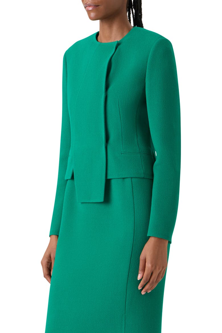 Hemilio Polygon Virgin Wool Crepe Jacket, Alternate, color, TOURMALINE