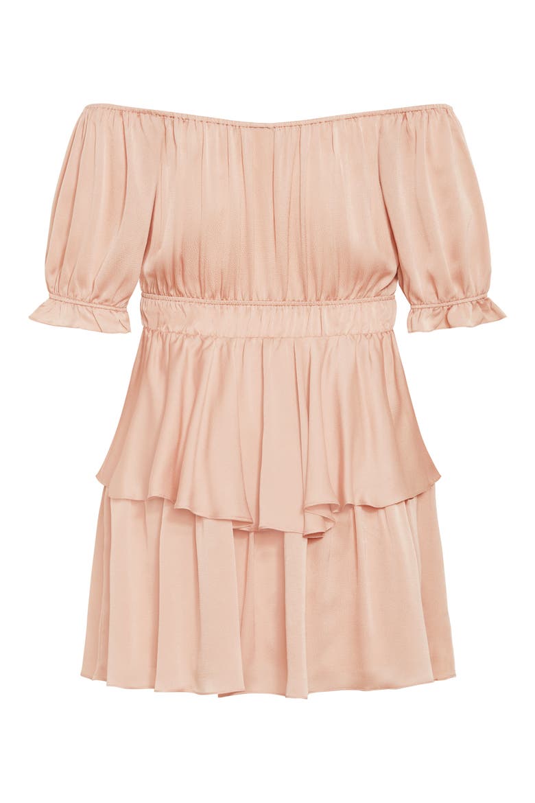 Nia Off the Shoulder Dress, Alternate, color, PINK