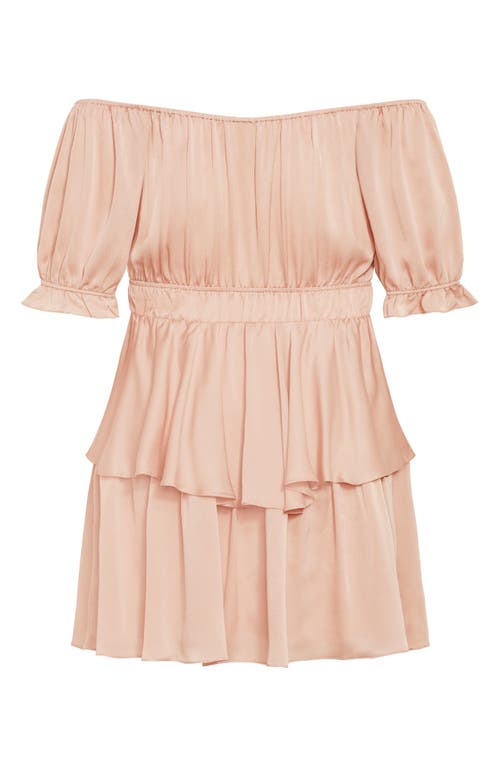 City Chic Nia Off The Shoulder Dress In Metallic