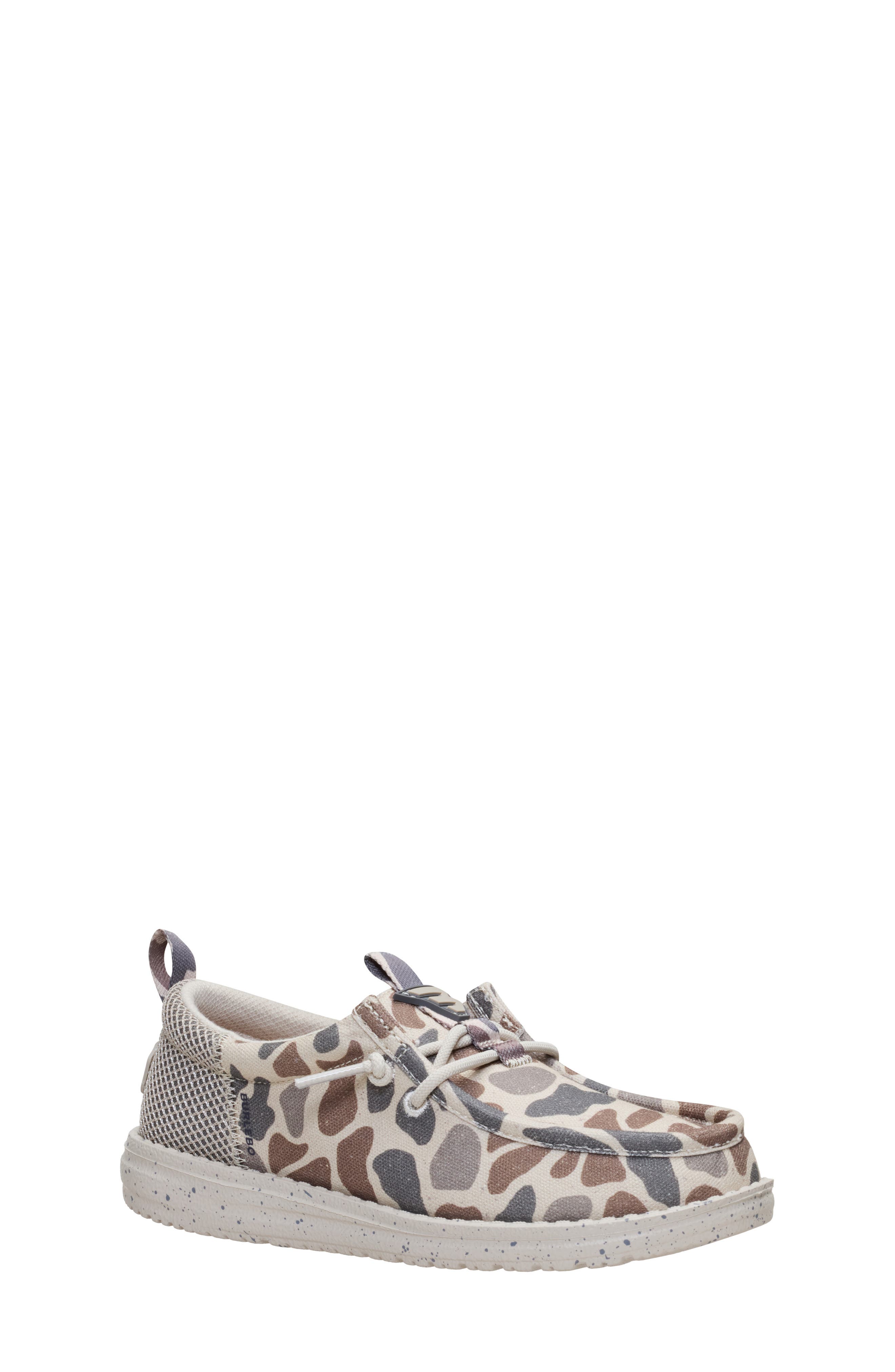 Hey Dude Kids' Wally Funk Burlebo Slip-On, Main, color, Taupe/ Camo