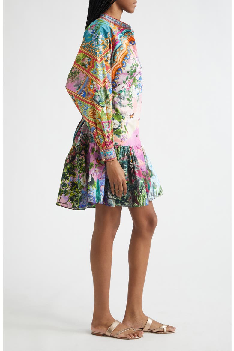 Print Long Sleeve Cotton Dress, Alternate, color, TURKISH DELIGHT
