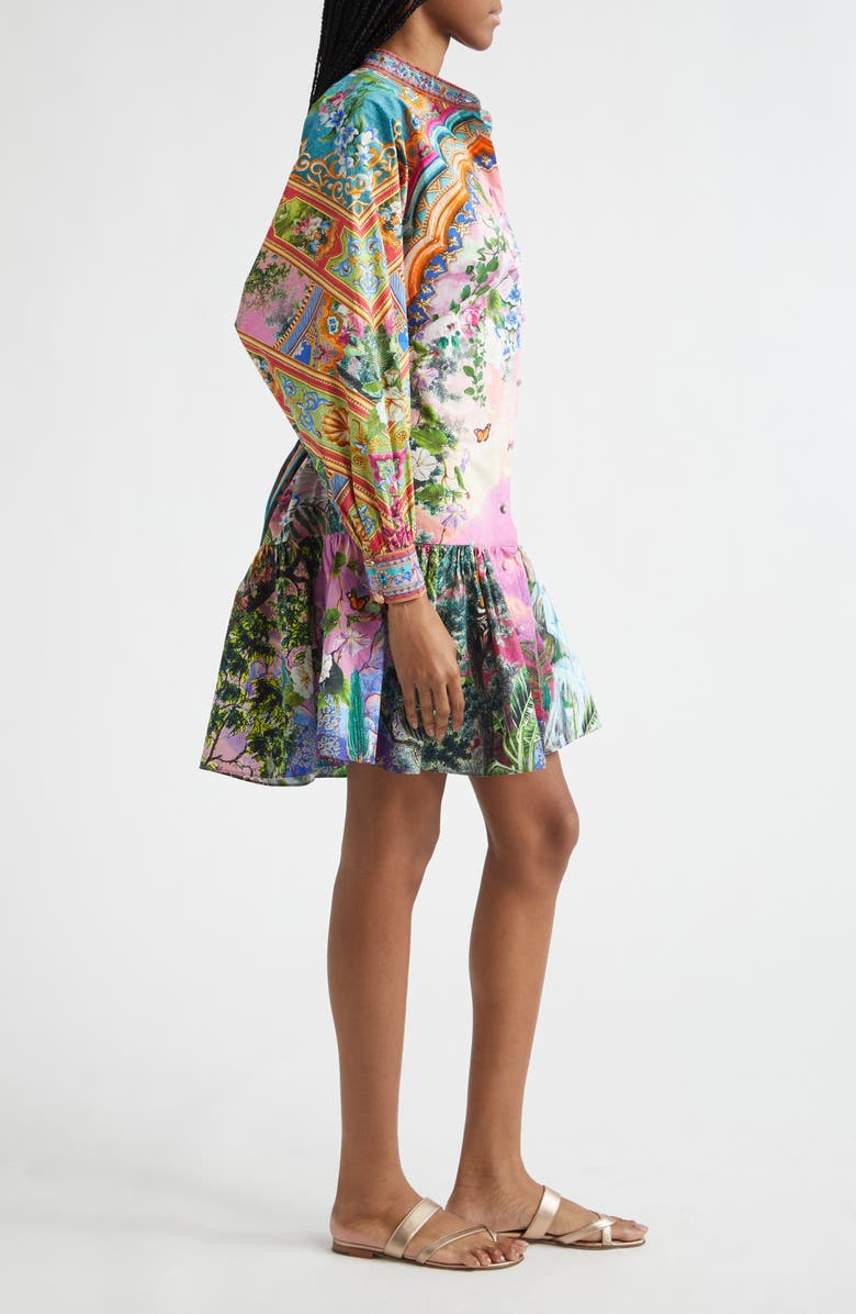 Camilla Print Long Sleeve Cotton Dress, Alternate, color, Turkish Delight