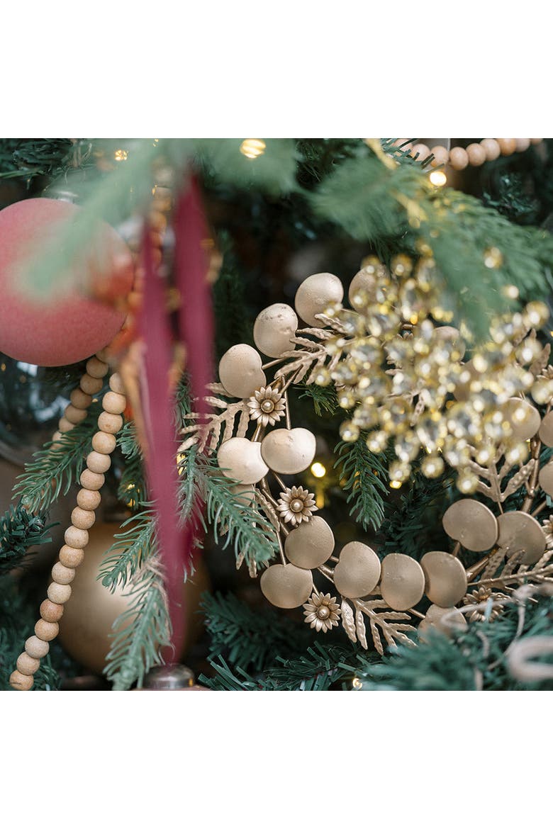 7.5" Iron Wreath Ornament, Brass, Alternate, color, Brass