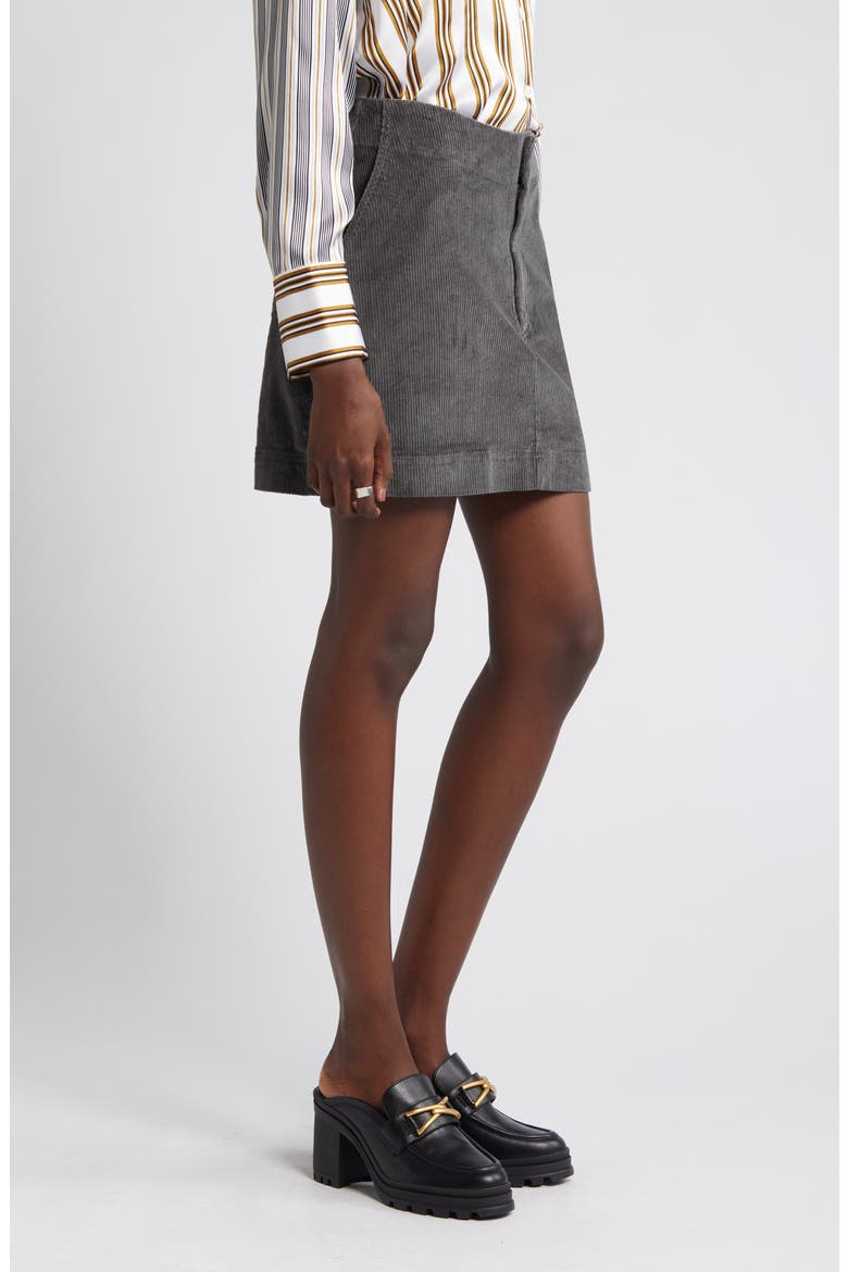 Corduroy Miniskirt, Alternate, color, GREY THUNDERSTORM