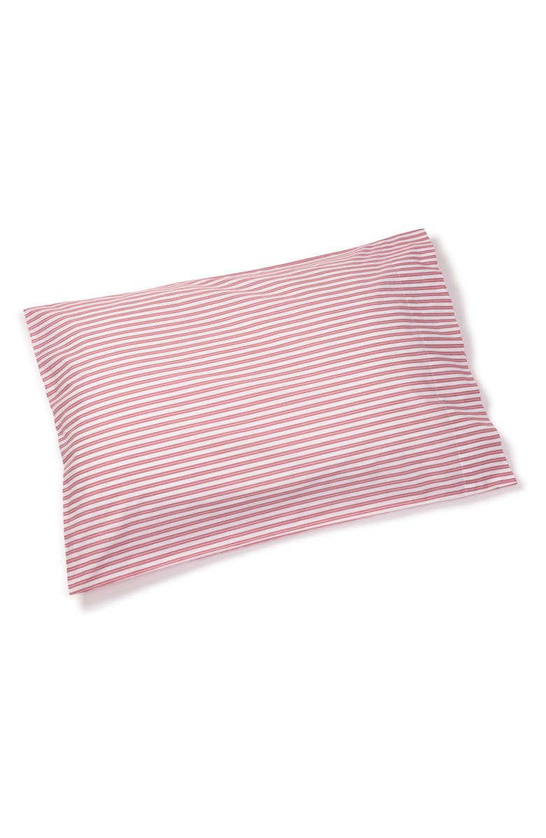 Petite Plume Antique Red Ticking Stripe Set of 2 Cotton Percale Pillowcases, Main, color, Red