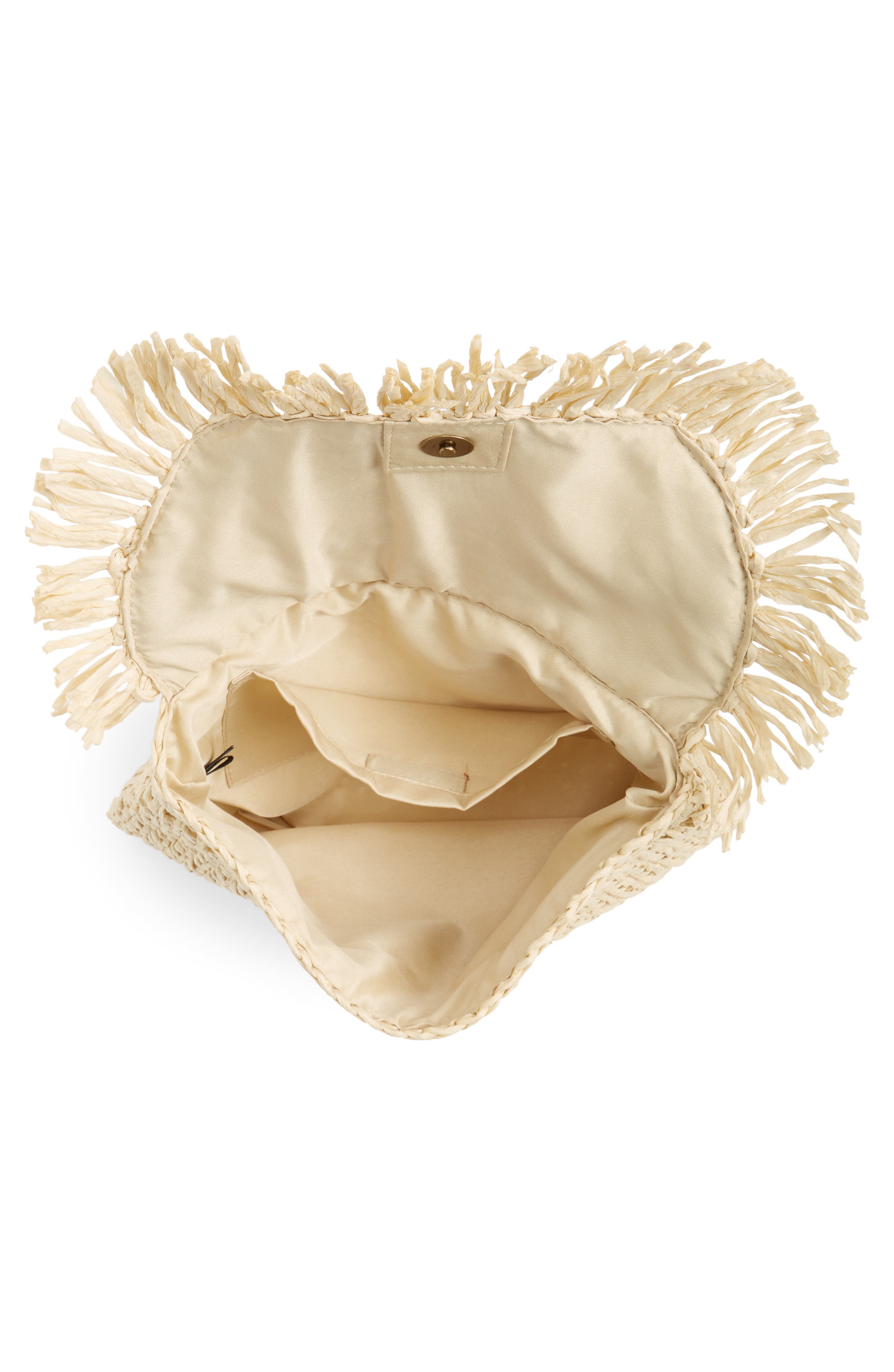 Nordstrom Clara Soft Straw Clutch, Alternate, color, 