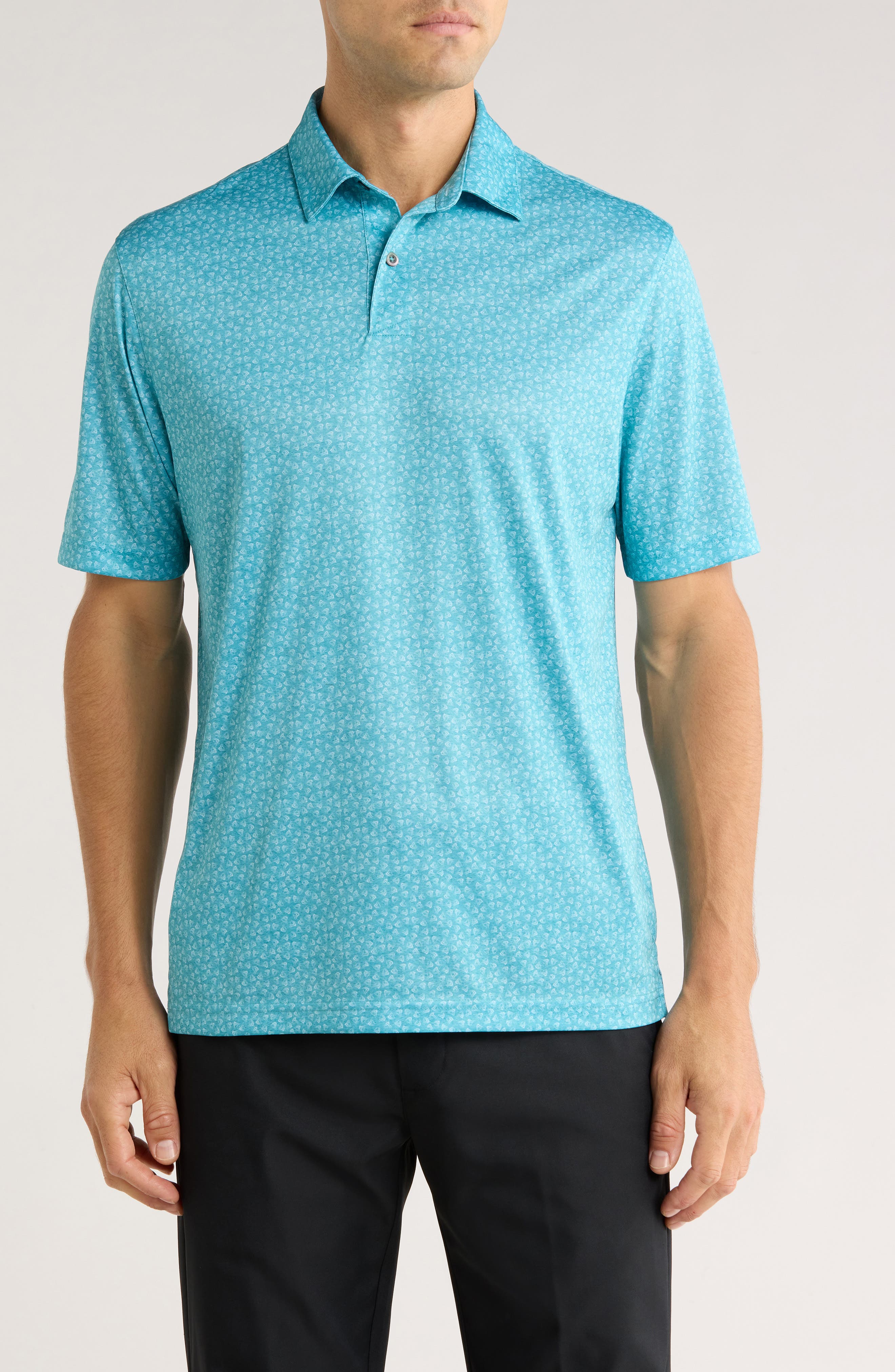 Greg Norman Print Knit Golf Polo