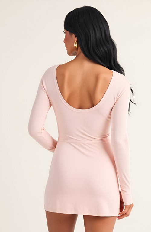 Modenaire Sleeveless Active Romper With Side Tie Skirt Overlay And Scoop Neckline In Pink