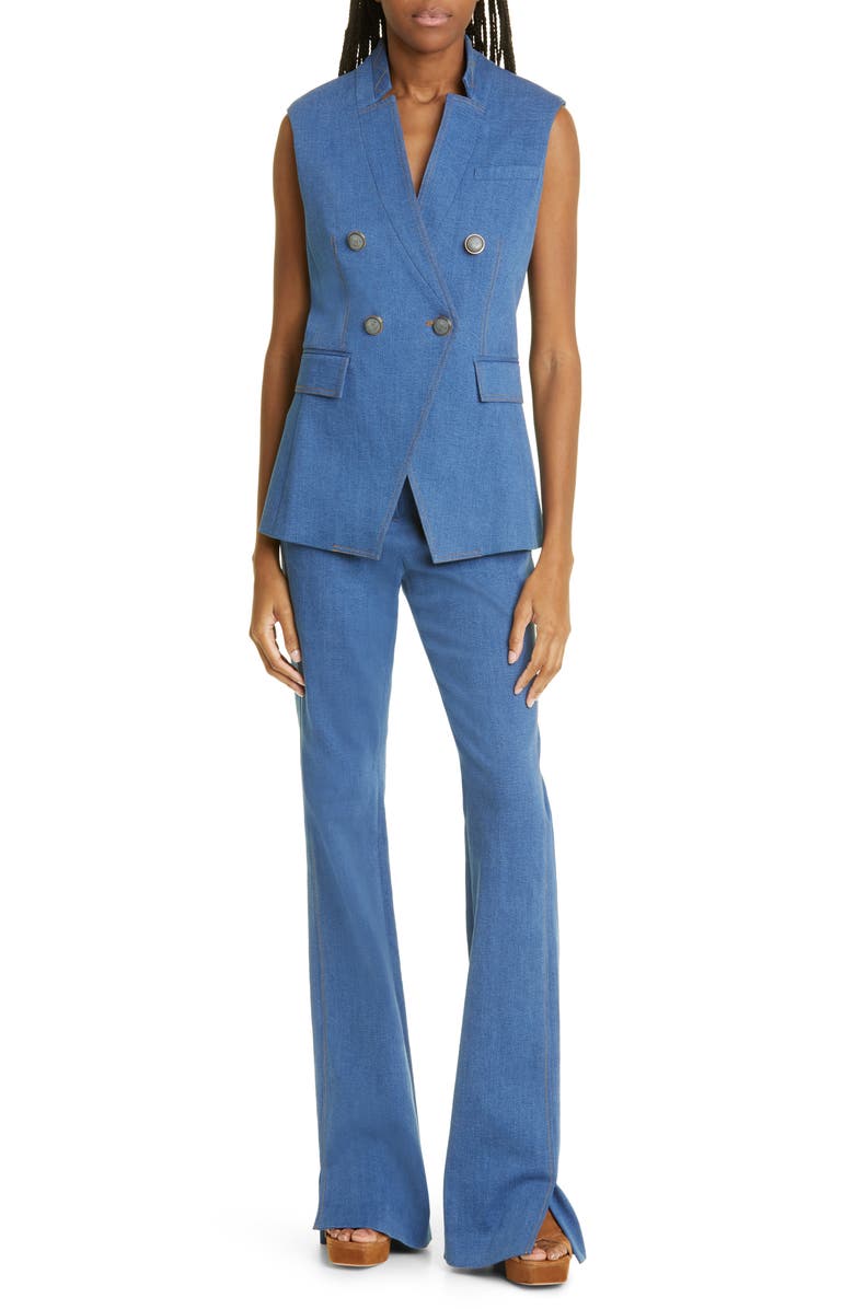 Veronica Beard Royce Stretch Cotton Pants, Alternate, color, 