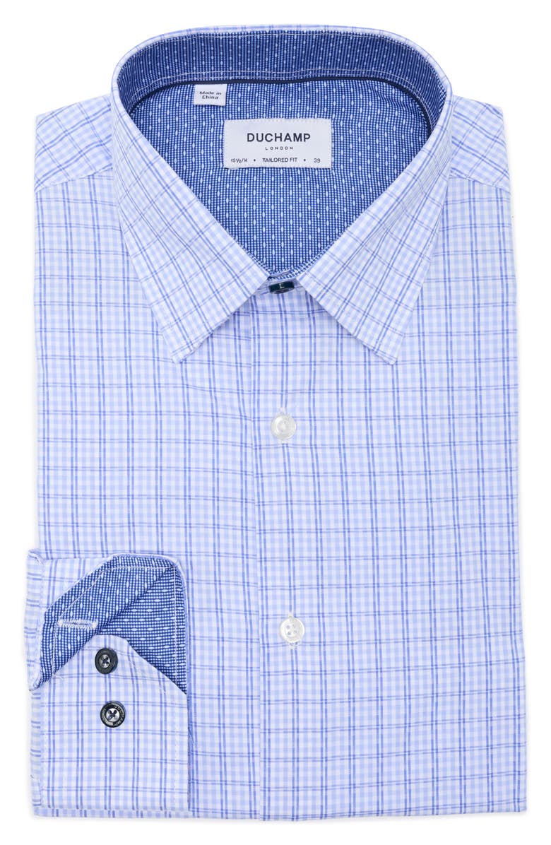 Duchamp Plaid Tailored Fit Dress Shirt, Alternate, color, 