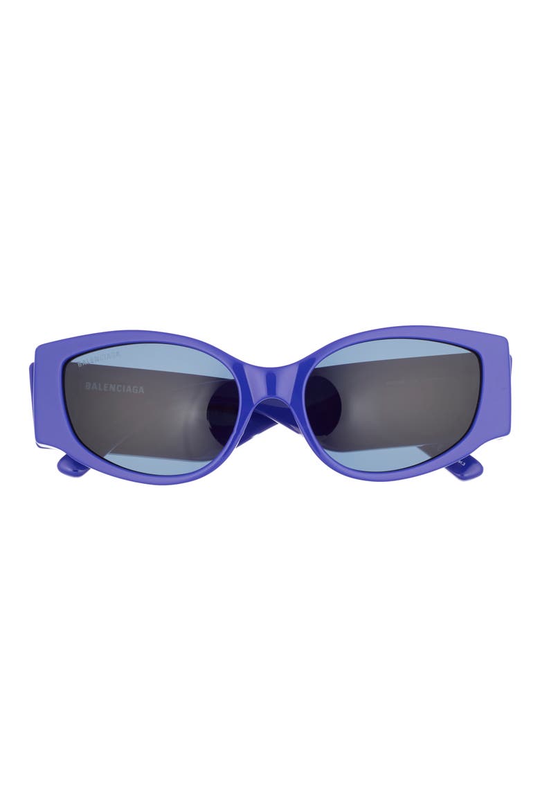 56mm Oval Sunglasses, Main, color, BLUE BLUE BLUE
