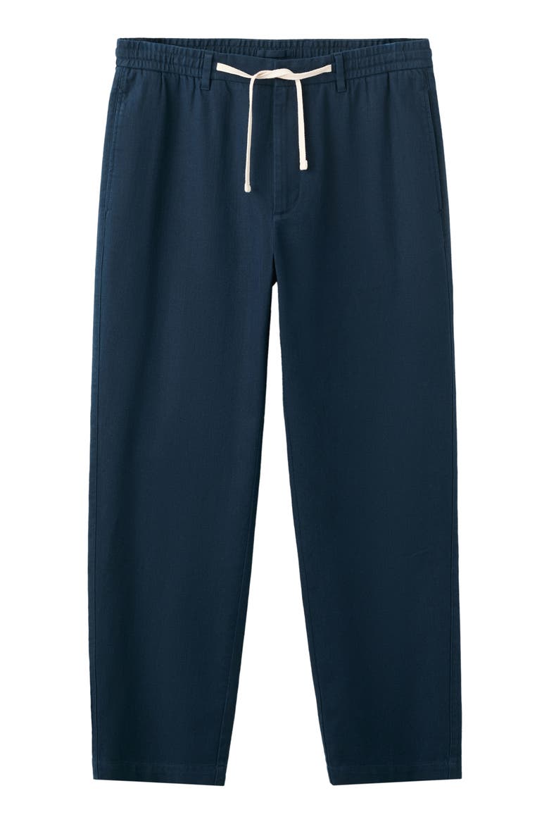 Relaxed Fit Cotton & Linen Pants, Main, color, NAVY