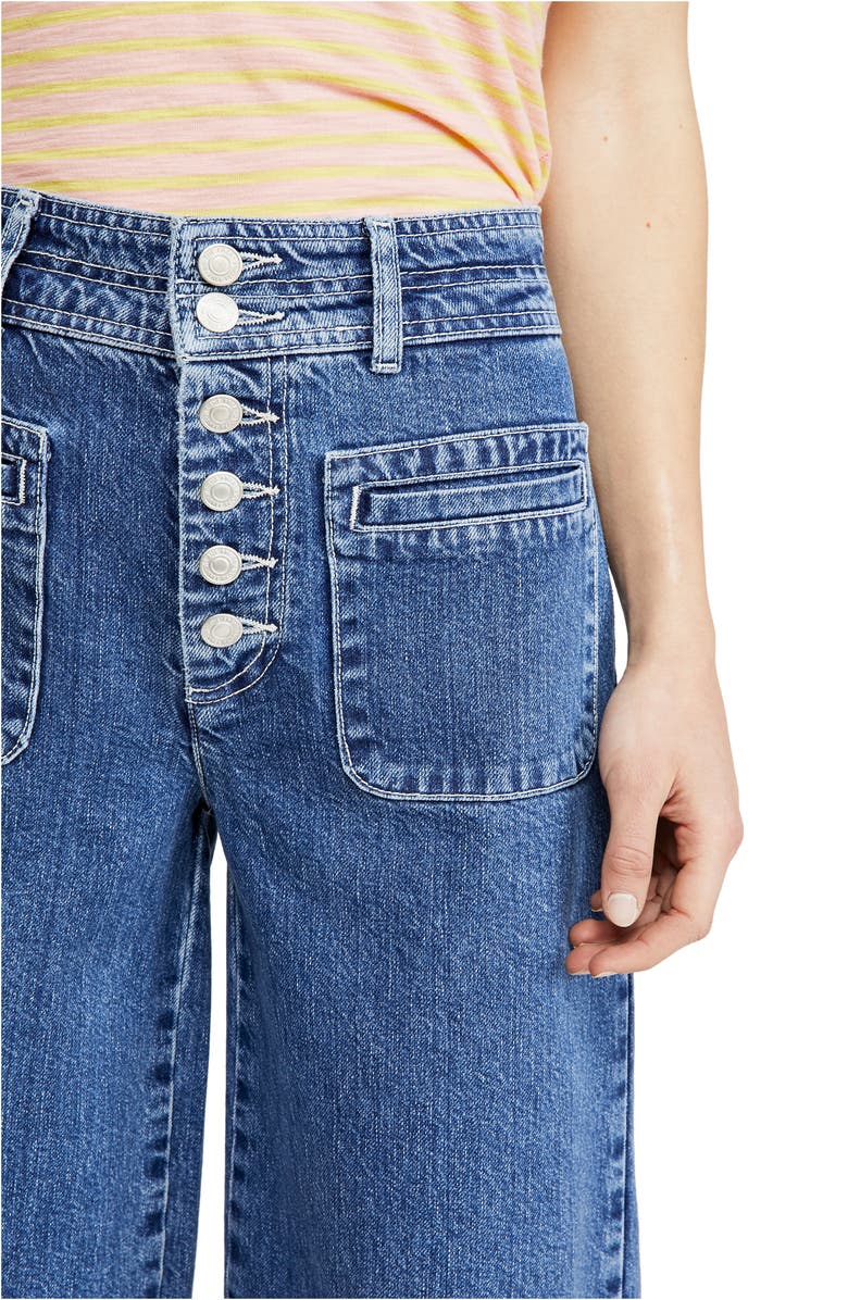 Free People Colette Wide Leg Jeans, Alternate, color, 
