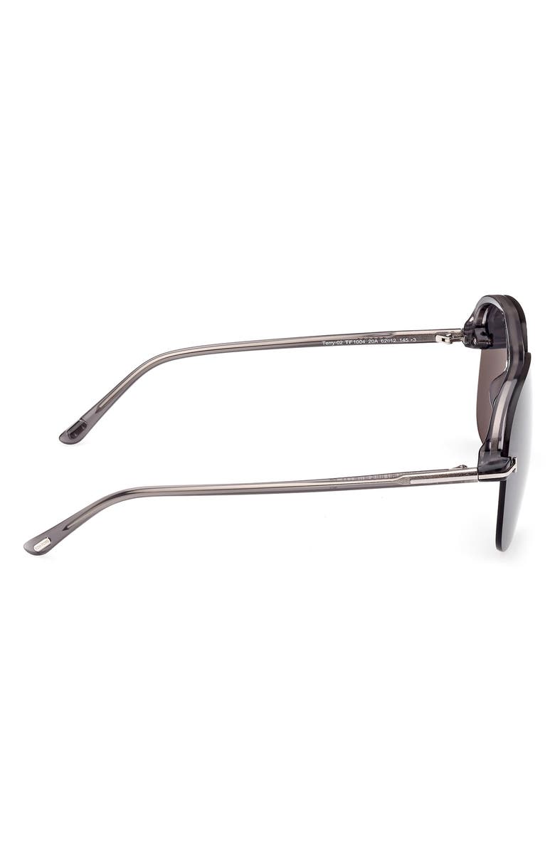 TOM FORD Terry 62mm Oversize Aviator Sunglasses, Alternate, color,