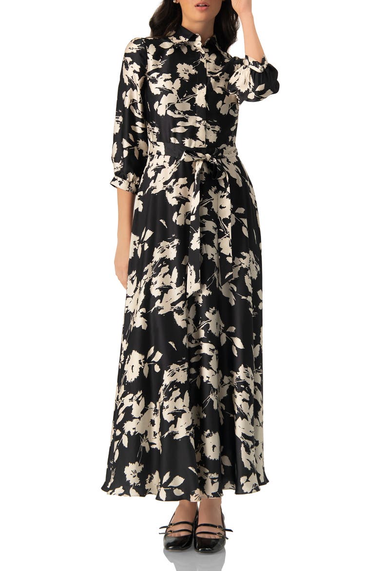 Shirt Maxi Dress, Main, color, Black