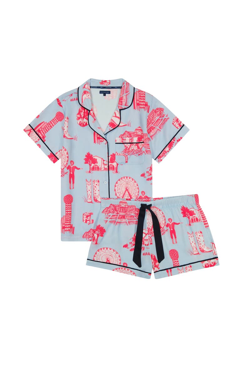 Dallas Toile Shorts Set, Alternate, color, Blue