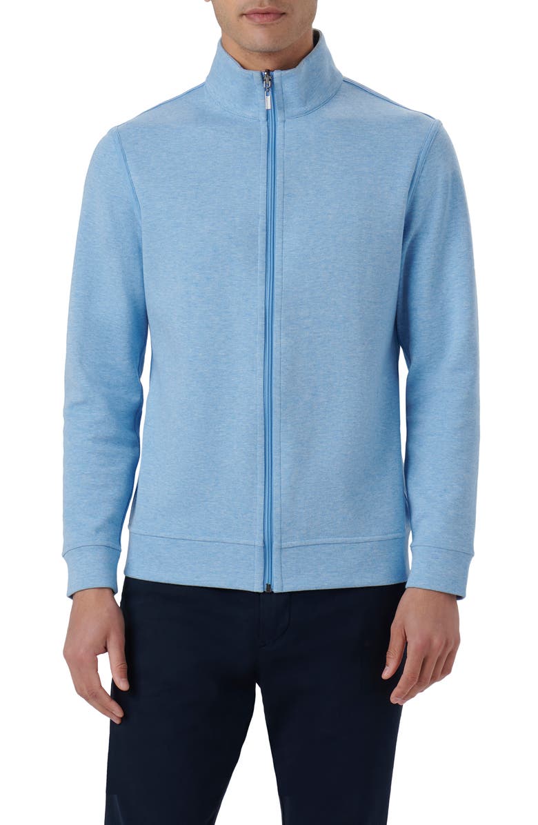 Bugatchi Reversible Knit Jacket, Main, color, Air Blue