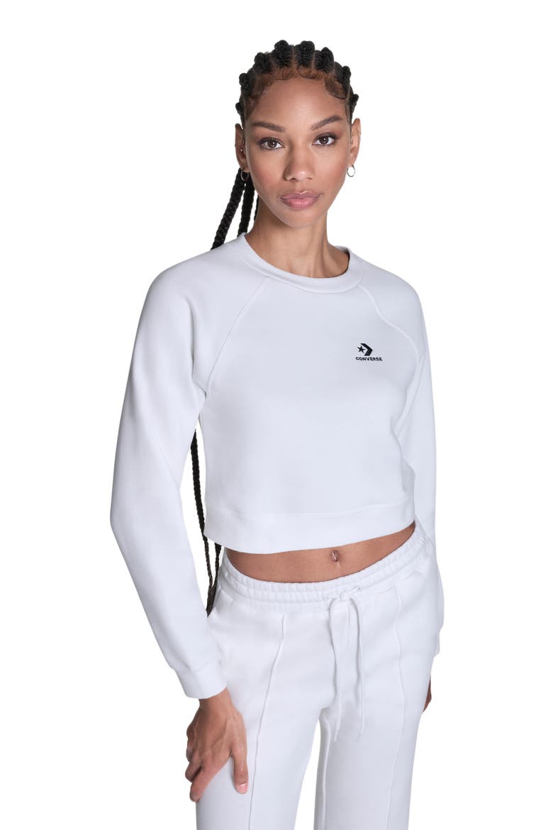 Star Chevron Cropped Crewneck, Main, color, WHITE 10A