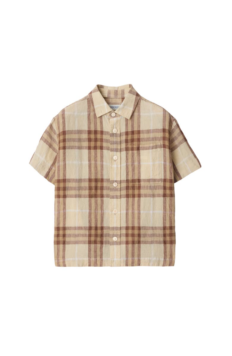 Burberry Check Linen Shirt, Main, color, 