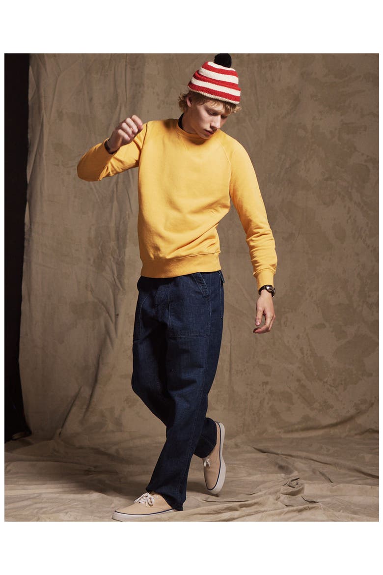 Harvard Fleece Jersey Raglan Sleeve Sweatshirt, Alternate, color, YELLOW