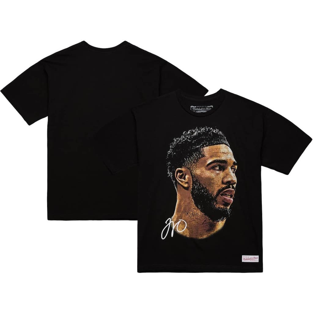 Mitchell & Ness Unisex Jayson Tatum Black Nba Real Big Face Player T-shirt