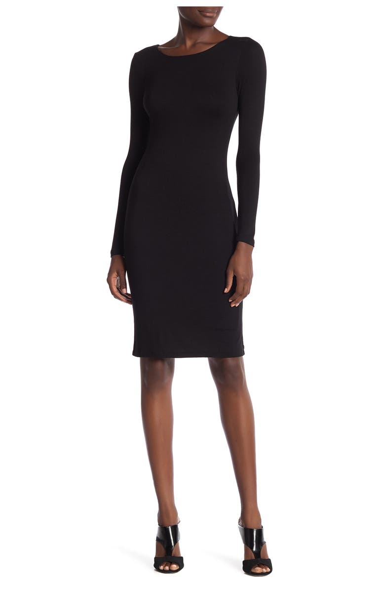 Velvet Torch Long Sleeve Bodycon Midi Dress, Main, color,