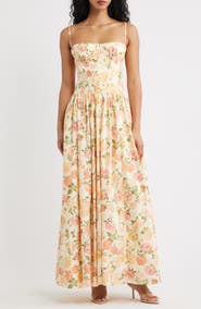 HOUSE OF CB Rona Floral Stretch Cotton Maxi Sundress