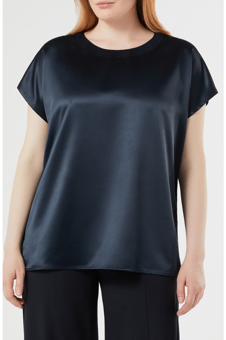 Mrs. Lirica Mixed Media T-Shirt, Main, color, MIDNIGHT BLUE