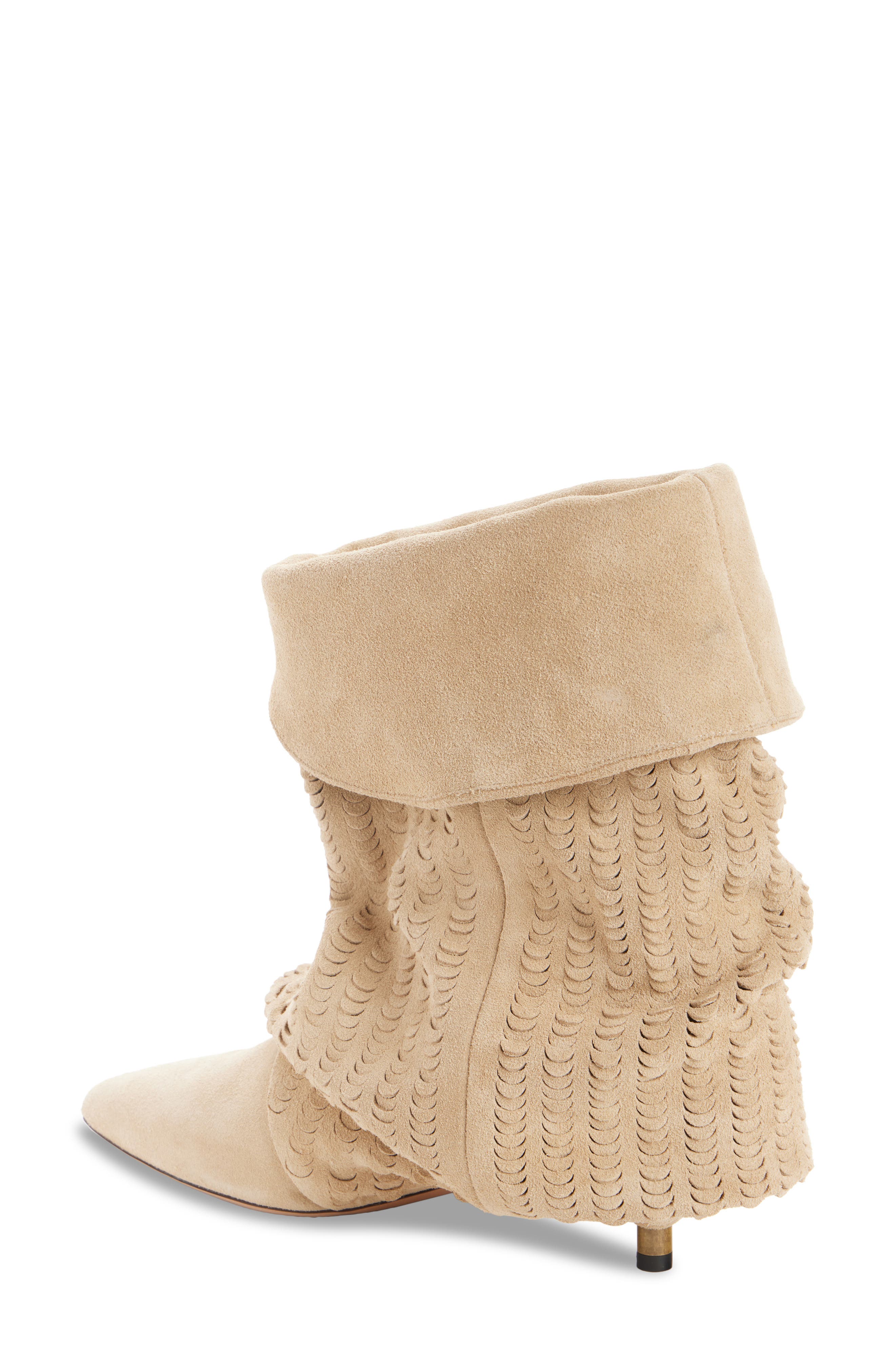 Isabel Marant Edrika Perforated Pointed Toe Bootie, Alternate, color, Deep Beige
