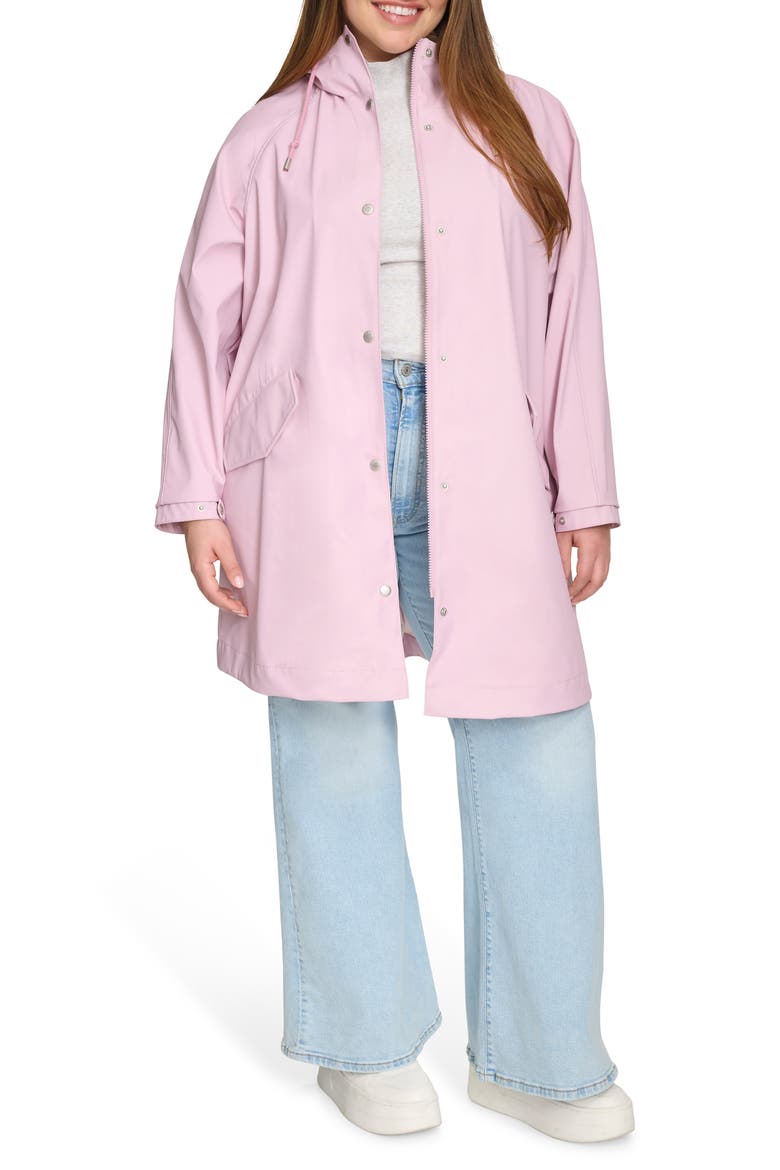 Water Resistant Hooded Raincoat, Alternate, color, BLUSH