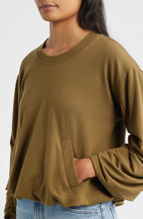 City Blues Pleated Sweatshirt In Green