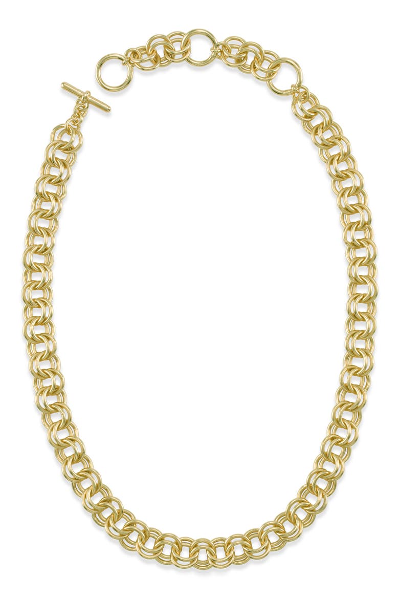 Double Link Chain Necklace, Main, color, GOLD METAL