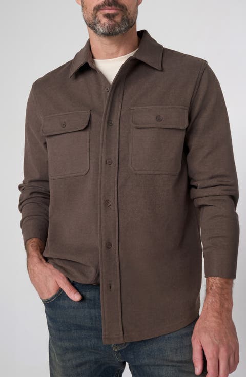 Long Sleeve Knit Button Up Shirt