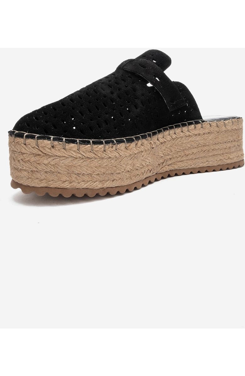 Forever & Always Shoes Louis Leather Platform Sandal, Alternate, color, Black Suede