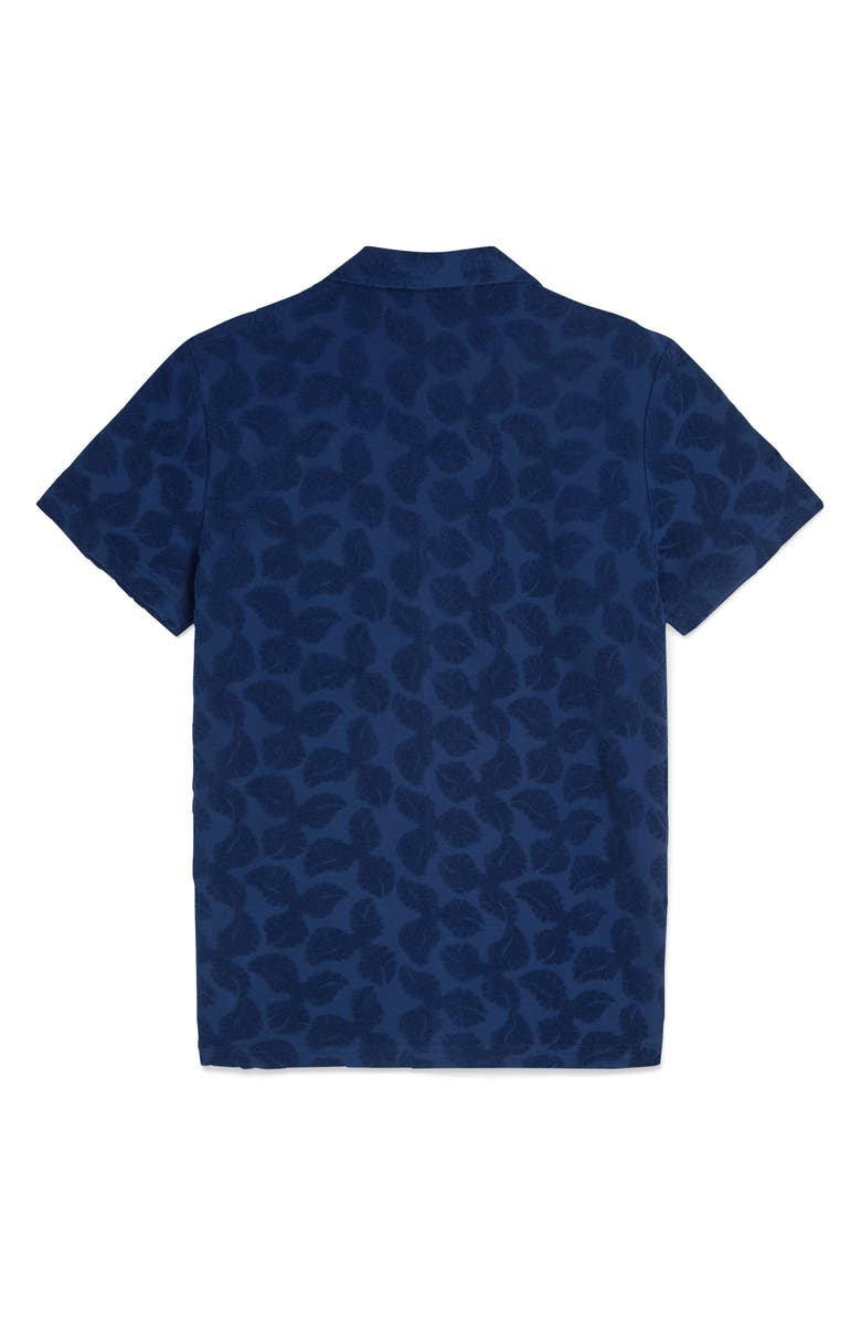 Scotch & Soda Relaxed Fit Print Short Sleeve Button-Up Shirt, Alternate, color, Pageant Blue
