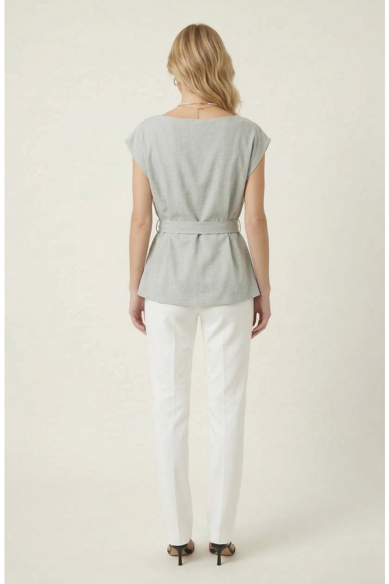 Draped Neck Top, Alternate, color, Light Grey