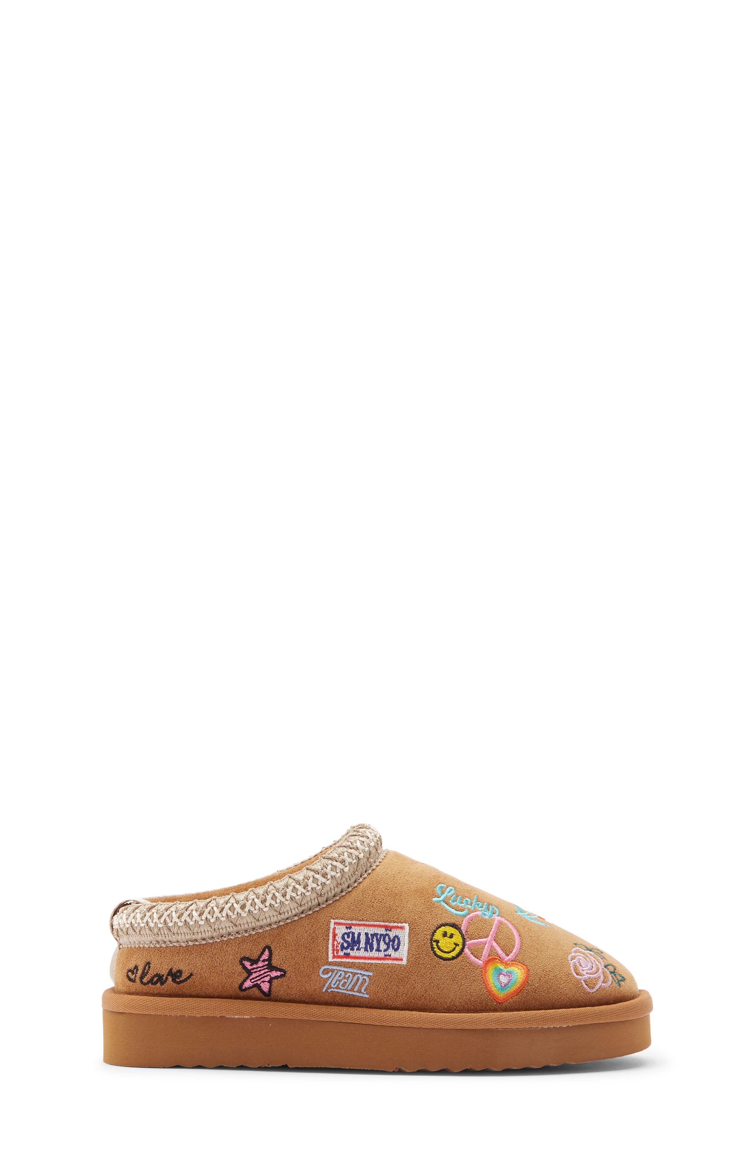 Steve Madden Kids' JSelenae Faux Fur Lined Slipper, Alternate, color, Cognac Multi