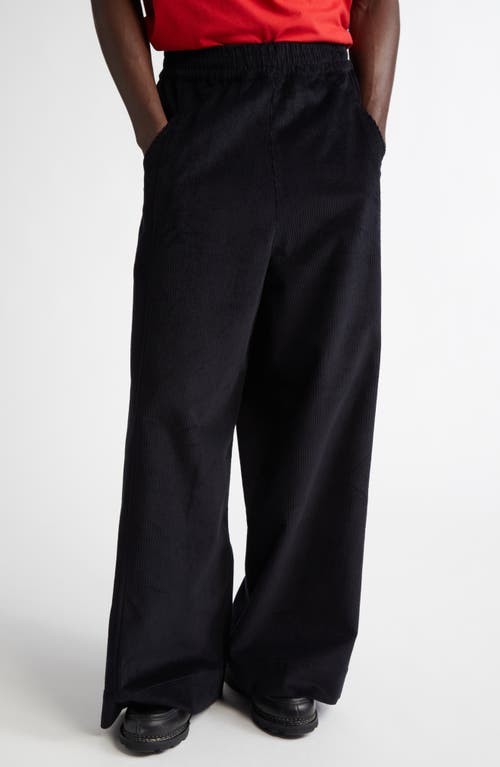 Nicholas Daley Wide Leg Corduroy Trousers in Black 