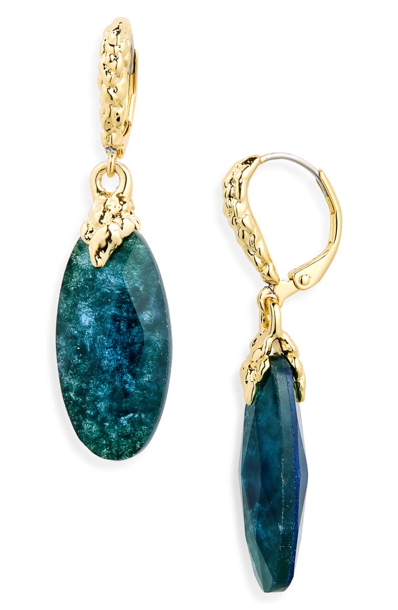 Alexis Bittar Brut Blue Moss Agate Drop Earring, Main, color,
