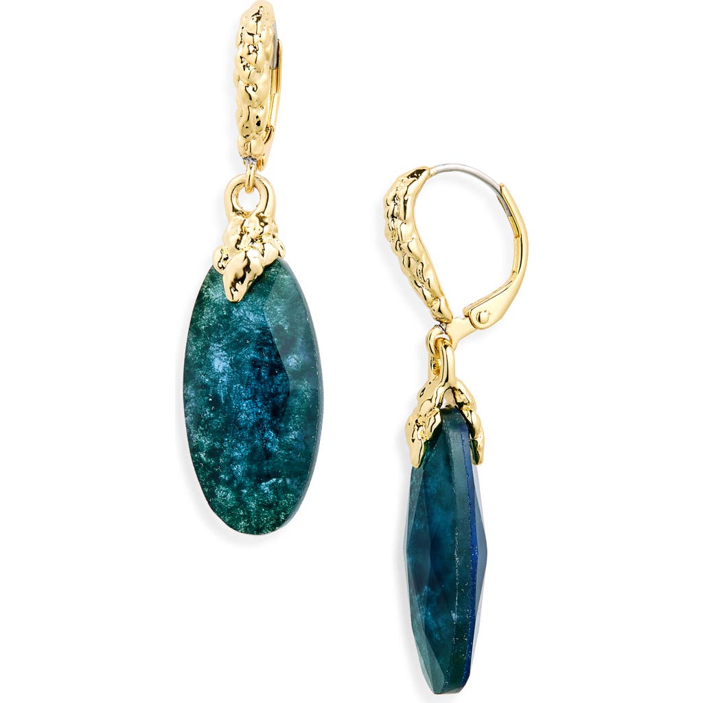 Alexis Bittar Brut Blue Moss Agate Drop Earring in Stones