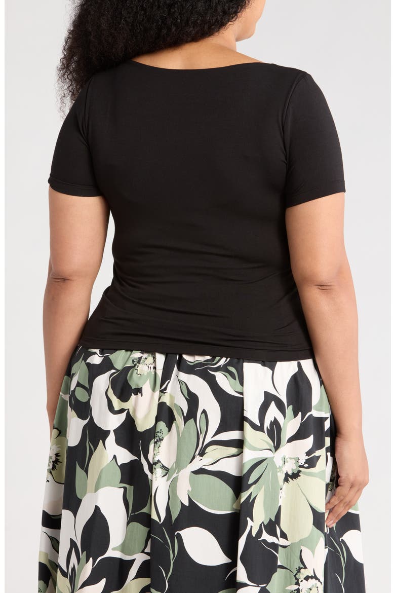 Scoop Neck Knit Top, Alternate, color, BLACK