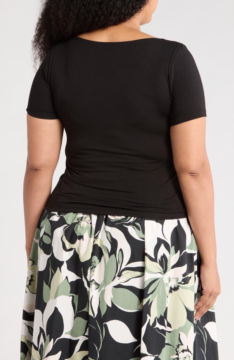 Renee C Scoop Neck Knit Top, Alternate, color, Black