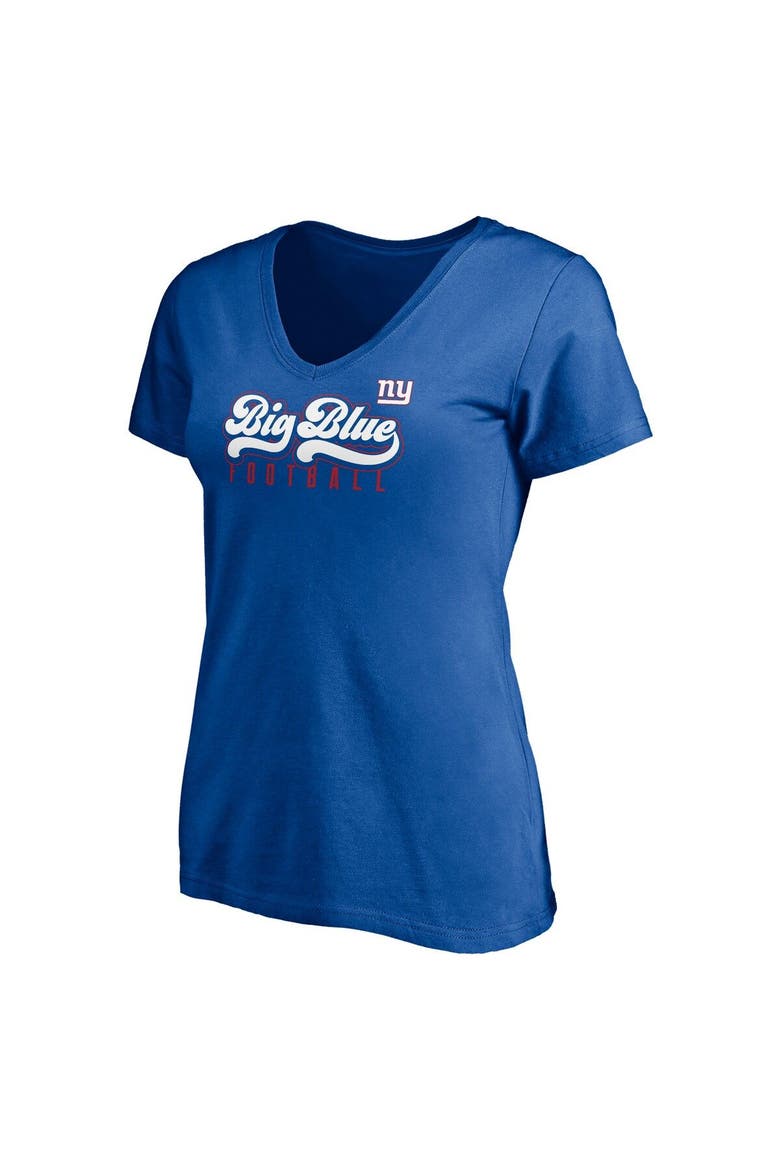 Women's Fanatics Branded Royal New York Giants Hometown Collection Wildcat V-Neck T-Shirt, Alternate, color, Royal