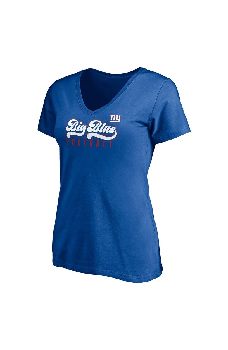FANATICS Women's Fanatics Branded Royal New York Giants Hometown Collection Wildcat V-Neck T-Shirt, Alternate, color, Royal